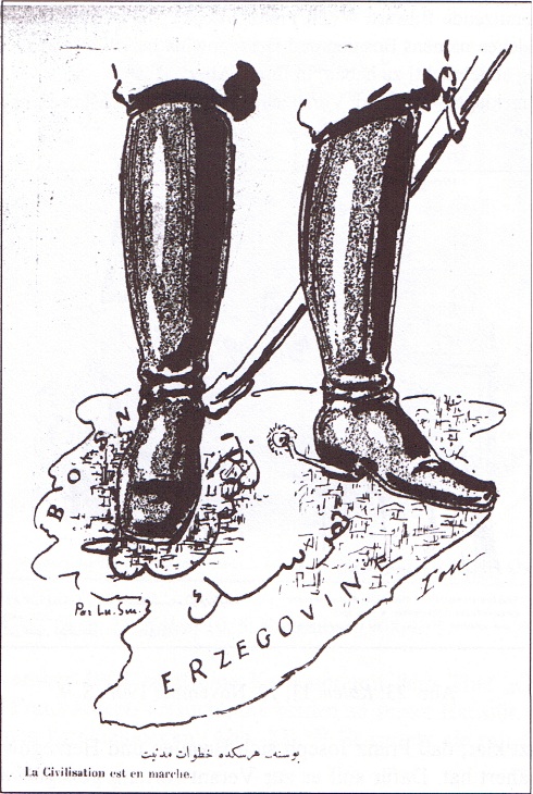 Türkische Karikatur zur Annexion Bosnien-Herzegowinas Annexion Bosnien-Herzegowina